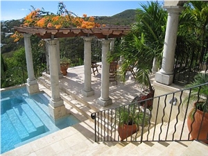Roof Shelter Beige Pergola Stone Gazebo