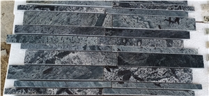 Silver Grey Slate Wall Panels Stacked Stone Veneer