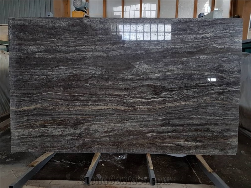 Dark Silver Travertine Slabs