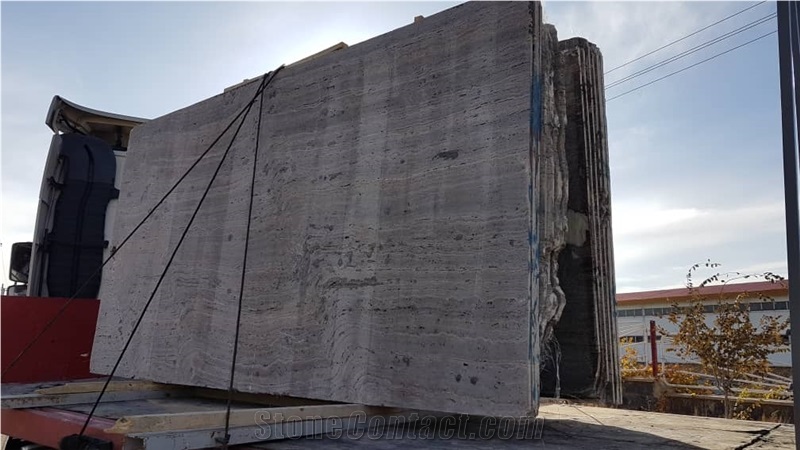 Dark Silver Travertine Slabs