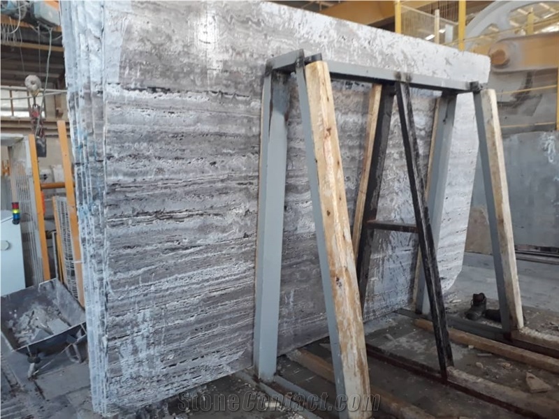 Silver Travertine Slabs