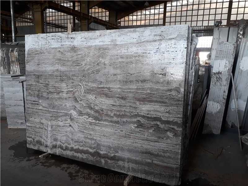 Silver Travertine Slabs