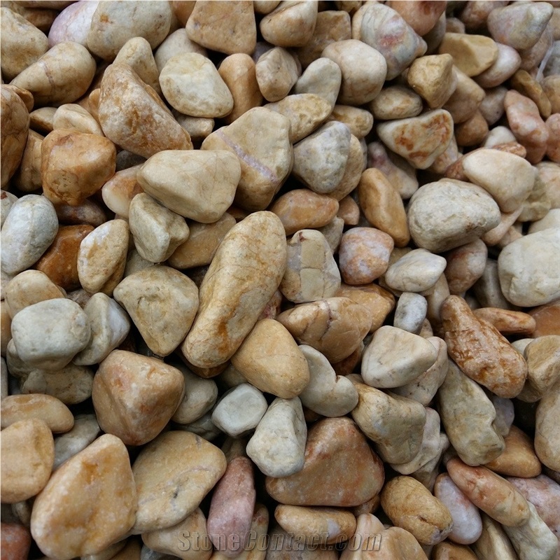Yellow Pebble Stone for Decoration