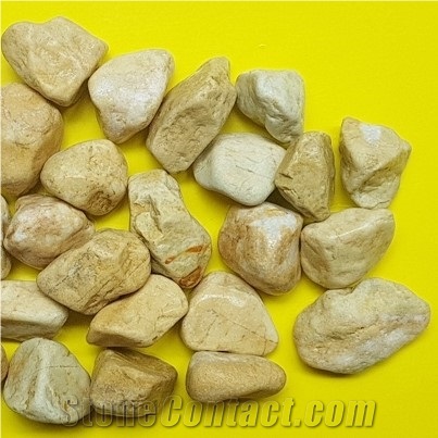 Yellow Pebble Stone for Decoration