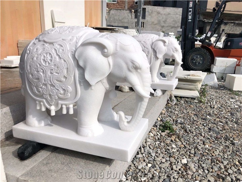 Pure White Onyx Stone Animal Sculpture 60cm Statue