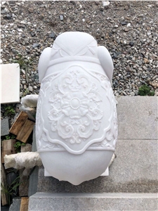 Pure White Onyx Stone Animal Sculpture 60cm Statue