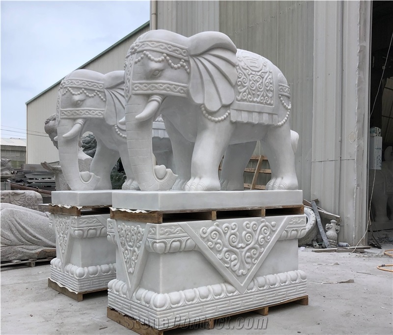 Top Quality Hotel Stone Handcarved Animal Statues