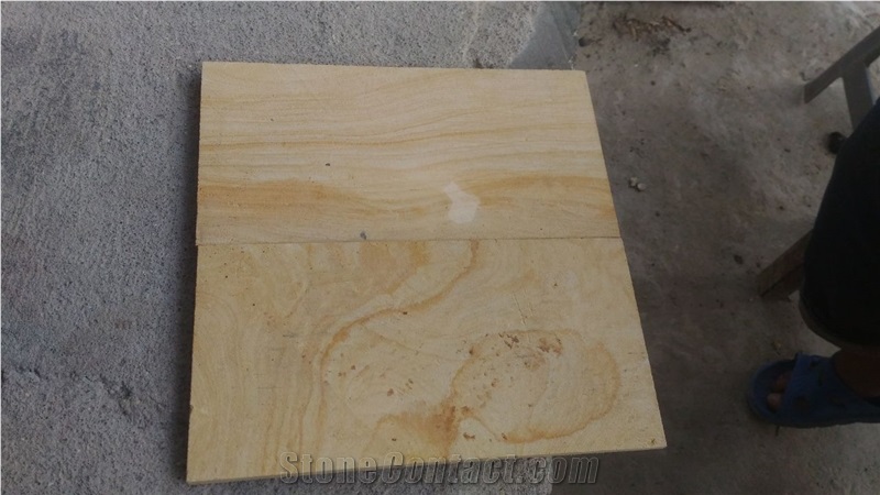 Natural Stone Limestone, Yellow Teak Wood Grain