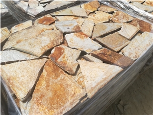 Dark Yellow Gneiss Split Wall Tiles
