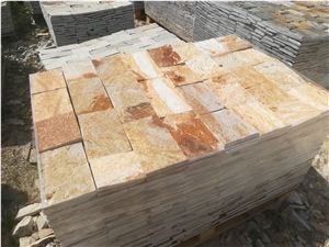 Dark Yellow Gneiss Split Wall Tiles