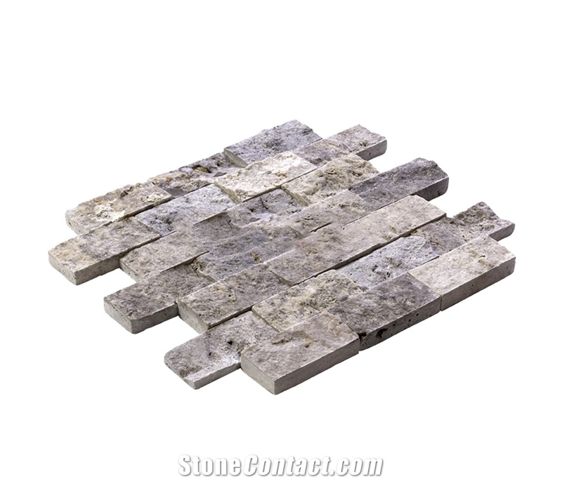 Silver Travertine Split Wall Panels