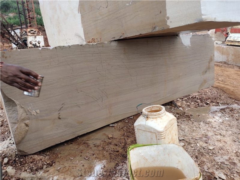 Wooden Limestone Block, India Brown Limestone