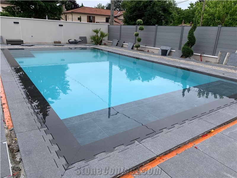 Black Impala, G684 Granite Paving, Pool Coping