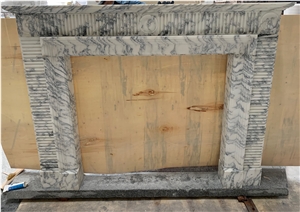Italy Arabescato White Marble Fireplace Mantel