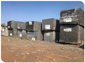 Angola Black Block Black Granite Slab Tile