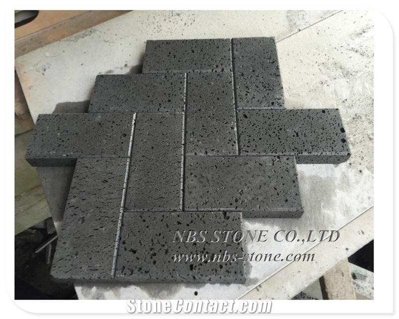 Black Basalt Lava Stone Tiles for Wall Cladding