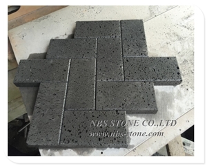 Black Basalt Lava Stone Tiles for Wall Cladding