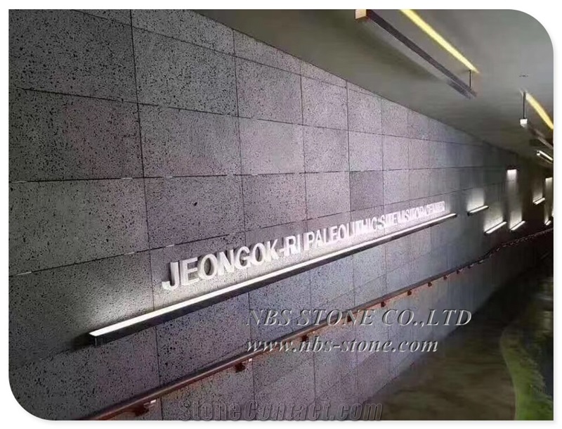 Black Basalt Lava Stone Tiles for Wall Cladding