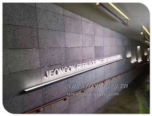 Black Basalt Lava Stone Tiles for Wall Cladding