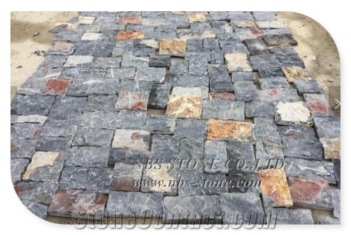 Black Limestone Loose Tumbled Castle Stone Panel