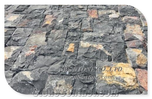 Black Limestone Loose Tumbled Castle Stone Panel