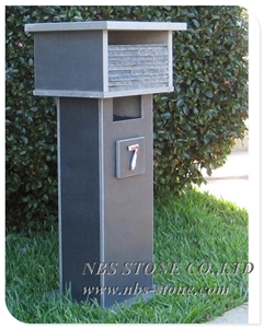 Blue Limestone Mail Box