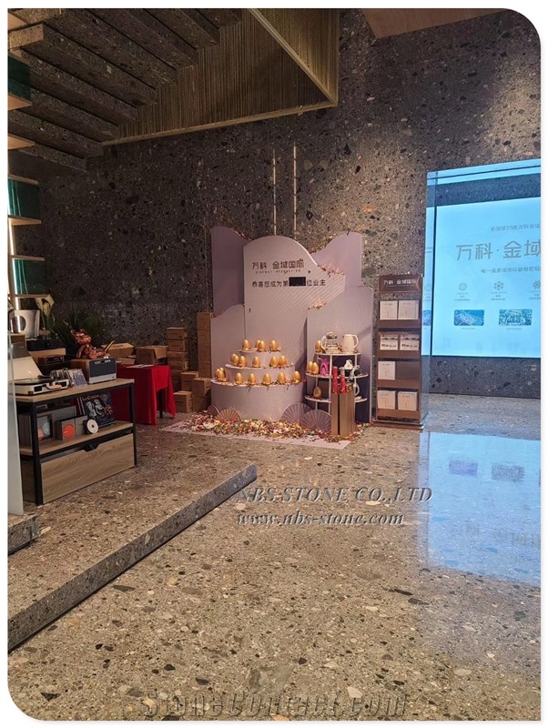 Brown Terrazzo Flooring Wall Cladding Tile Slab