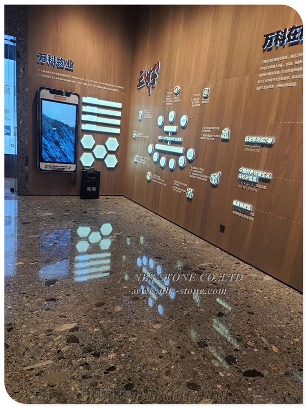 Brown Terrazzo Flooring Wall Cladding Tile Slab