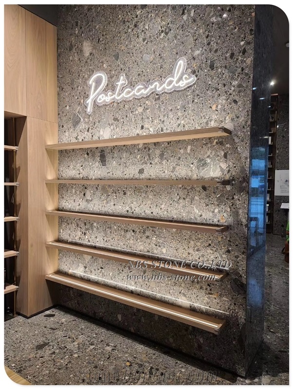 Brown Terrazzo Flooring Wall Cladding Tile Slab