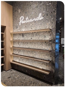 Brown Terrazzo Flooring Wall Cladding Tile Slab