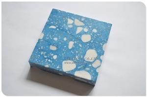Cheap Blue Terrazzo with White Chips