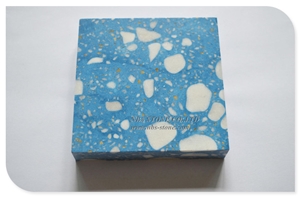 Cheap Blue Terrazzo with White Chips