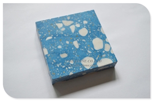 Cheap Blue Terrazzo with White Chips
