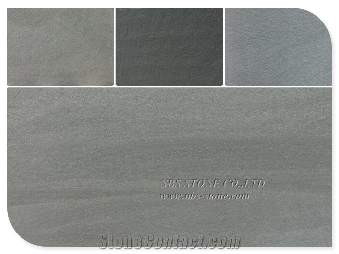 Chinese Natural Dark Gray Sandstone Paving Tiles