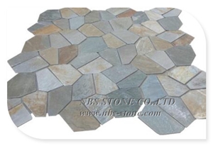 Crazy Slate Flagstone on Mesh for Outdoor Wall