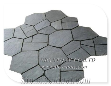Crazy Slate Flagstone on Mesh for Outdoor Wall