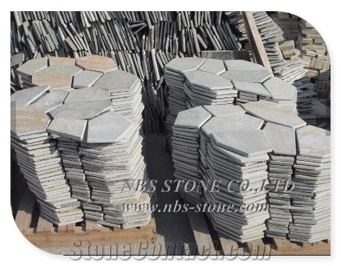 Crazy Slate Flagstone on Mesh for Outdoor Wall