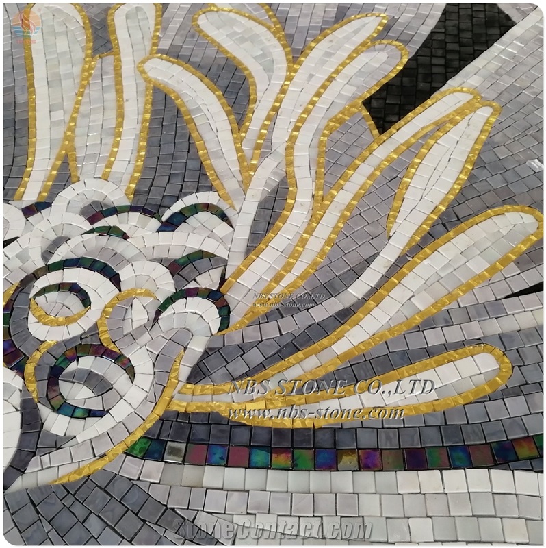 Handmade Glass Flower Mosaic 3d Wall Art Mosaic