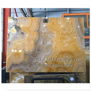 High Grade Pineapple Yellow Onyx Stone Slab