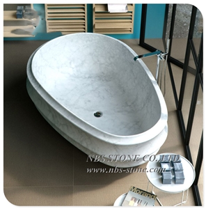 Natural Carrara White Marble Stone Bathtub