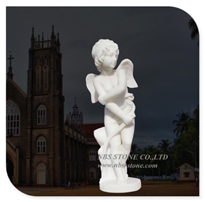 Natural White Marble Stone Garden Stone Angel