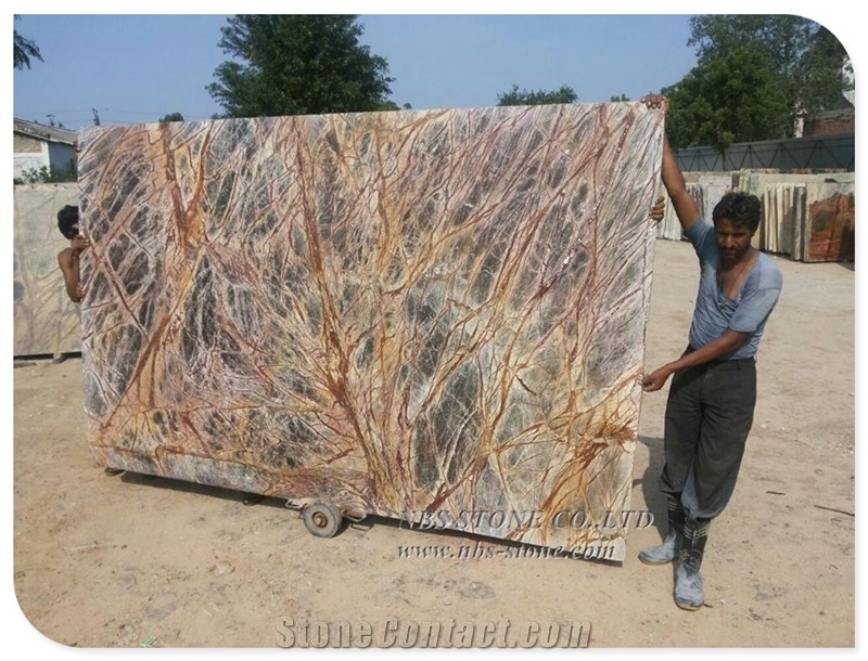 New Arrival Rainforest Brown Green Marble Table Top