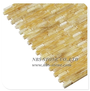 Rectangle Subway Honey Onyx Stone Mosaic