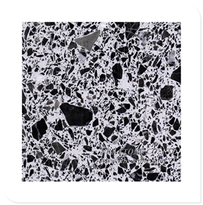 White Black Terrazzo Stone for Kitchen Countertop