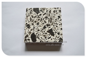 White Black Terrazzo Stone for Kitchen Countertop