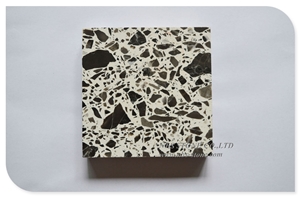 White Black Terrazzo Stone for Kitchen Countertop