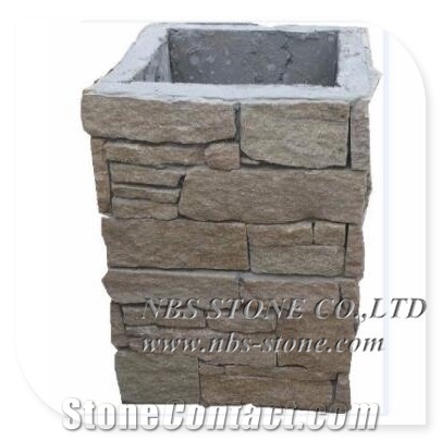 Yellow Color Wall Stone Panel,Concrete Ledge