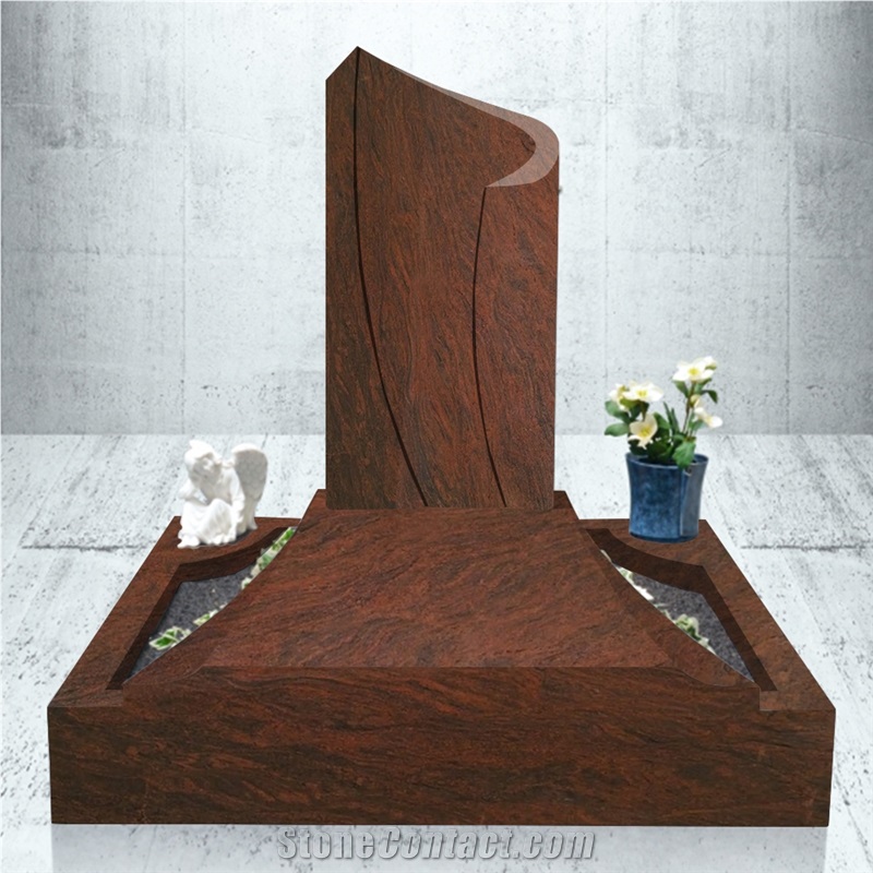 Red Multi Granite Tombstones