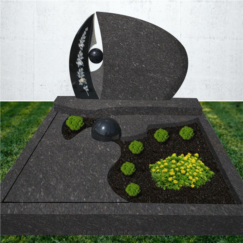 Steel Grey Granite Tombstone Design