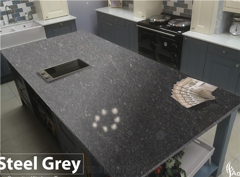 Steel Grey Granite Tombstone Design